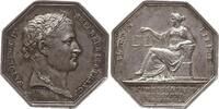 Frankreich, Kaiserreich Oktogonale Silbermedaille Napoleon I., 1804 - 1814, 1815, v. Tiolier, COMMISSAIRES / PRISEURS/ A PARIS -