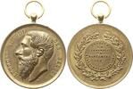 Belgien, Königreich, Limburg, Stadt Tongeren Tragbare vergoldete Bronzemedaille Leopold II., 1865 - 1909, Societé La Tongroise, Concours International -