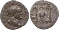 Römische Kaiserzeit, Rom Denar Vespasian, 69 - 79, bel. Kopf n.r. / Sakralgeräte -