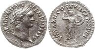 Römische Kaiserzeit, Rom Denar Domitian, 81 - 96, Belorb. Kopf n.r. / Minerva mit erhobenem Speer und Schild -