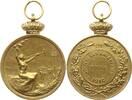 Belgien, Königreich, Hennegau, Stadt Mons Tragbare vergoldete Bronzemedaille Albert I., 1909 - 1934, Schützenmedaille, Societé les Amis Réunis, Poule -