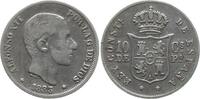 Philippinen 10 Centavos de Peso Alfonso XII., 1874 - 1885, Manila -