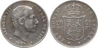 Philippinen 20 Centavos de Peso Alfonso XII., 1874 - 1885, Manila -