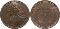 Großbritannien Kleine Bronzemedaille George III., 1760-1820, v. J. Kirk, Sentimental Magazine, King George the Second -