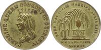 Großbritannien Kleine Messingmedaille George IV., 1820 - 1830, auf den Tod von Queen Caroline, Brb. mit Krone -