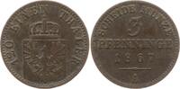 Preußen, Königreich 3 Pfennig Wilhelm I., 1861 - 1888, Berlin -