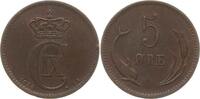 Dänemark, Königreich 5 Öre Christian IX., 1863 - 1906 -