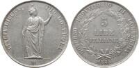 Italien, Lombardei, provisorische Regierung 5 Lire -