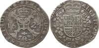 Spanische Niederlande, Tournai/Dôle 1/2 Patagon Philipp IV., 1621 - 1665, Zwitterprägung: Vs. Dôle , Rs. Tournai -