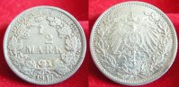  1917 F 1/2 Mark leichte Lichtenraderprägung vz 35,00 EUR  + 7,30 EUR frais d'envoi