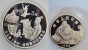 China 3 Yuan 1992 Silber Münze PP Papierherstellung Das erste Papier -