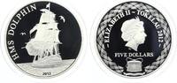Tokelau 5 Dollars 2012 HMS Dolphin Silber -