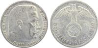 5 Mark Hindenburg mit Hakenkreuz -