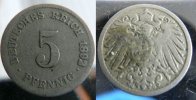 Kaiserreich 5 Pfennig 1892 G S-SS 8,00 EUR  + 5,50 EUR frais d'envoi