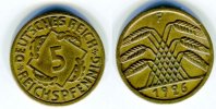Weimar 5 Reichspfennig 1926 F SS 15,00 EUR  + 5,50 EUR frais d'envoi