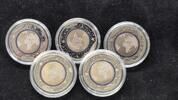 5 x 5 Euro Blauer Planet Erde 2016, A, D, F, G, J, Komplettsatz -