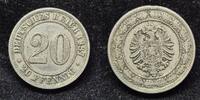 Kaiserreich 1887 A 20 Pfennig ss 10,00 EUR  + 5,50 EUR frais d'envoi
