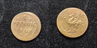  1848 ROSTOCK 1 Pfennig ss 16,50 EUR  + 5,50 EUR frais d'envoi