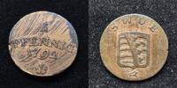  1792 1 Pfennig 1792 Sachsen Weimar Eisenach ss kl Schr&ouml;tlingsfehler 39,99 EUR  + 7,30 EUR frais d'envoi