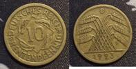  1923 D 10 Rentenpfennig SS 5,00 EUR  + 5,50 EUR frais d'envoi