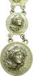 USA 1/4 Dollar 1906 Charavari - umgearbeitet mit herausgetriebenen, plastischem Kopf Lady Liberty - SUP