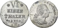 Anhalt-Bernburg 1/6 Taler Harzgerode. Victor Friedrich, 1721 - 1765. kl. Schrötlingsfehler, Stempelfehler -