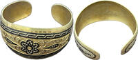 Schmuck Armreif Schön floral verzierter Niello Armreif in Silber und Gold Tula-Silber Russland -