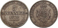 Sachsen-Albertinische Linie 5 Pfennig Johann 1854 - 1873 -