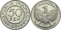 Indonesien 50 Sen 1961 Umlaufmünze vz-st 3,50 EUR  + 9,50 EUR frais d'envoi