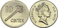 Fidschi Inseln 1 10 Cents 1995 Elisabeth II. (1952 - 2022) vz-st 2,00 EUR  + 9,50 EUR frais d'envoi