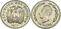 Ecuador 1 Sucre 1977 Umlaufmünze vz 2,00 EUR  + 9,50 EUR frais d'envoi