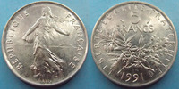 France 5 francs 5 francs Semeuse 1991, G.771 SUPERBE à FDC vz 3,50 EUR prix TTC + 9,50 EUR frais d'envoi