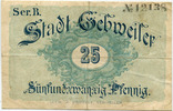 Guebwiller, Gebweiler 25 pfennig Guebwiller, Gebweiler, billet de 25 pfennig non daté, TB à TTB -