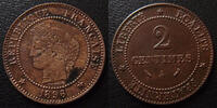 France 2 Centimes 2 Centimes cérès 1891 A Paris, G.105 TTB -