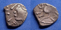 Sequani, Sequanes denier SEQUANES, SEQUANI, denier TOGIRIX vers 80-50 avant JC, cheval à gauche, 1,66 grms,DT.3248 Var. TTB+/TTB -
