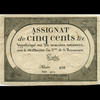 Assignats cent Assignat de cinq cent livres, hypothéqué sur les Domaine Nationaux, 20 Pluviose AN, Série 4011 N°858, Sign.DUBOC, TTB à SUP -