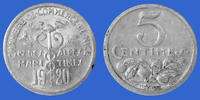 Nice et Alpes Maritimes 5 centimes NICE, ALPES MARITIMES, Chambre de commerce, 5 centimes aluminium 1920, El.10.1 SUPERBE -