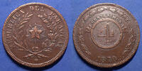 Paraguay 4 centesimos PARAGUAY, 4 centesimos 1870, KM.4,1 petits coups sinon TTB -