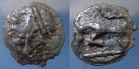 Sequani, Sequanes potin SEQUANI, SEQUANES, potin à la tête dégénérée, cheval à gauche, 20mm, 5,69 grms, LT.5368 Variante, TTB R! -