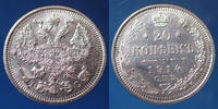 Russie, Russian, Russia 20 kopecks Russie, Russia, Russland, Nicolas II, Nikolaus II, 20 kopecks 1914 BC, 20 kopeken, KM.22a.1, 3,66 grms, SPL -