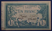 Algerie, Algeria franc Algérie, Algeria, Chambre de commerce d'Oran, un franc 12 Mai 1915, série E - N°179,442, JP.141.2 TTB -
