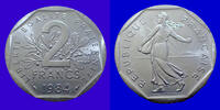 France 2 francs 2 francs semeuse de Roty 1984, Gad.547 FDC -