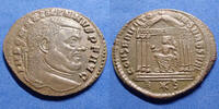 Roman Empire follis MAXIMIANUS Herculius, MAXIMIEN Hercule, follis Rome en 307 - 308, Temple à six colonnes, 24x27mm, 6,05 grms, RIC.194b, TTB -