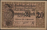 Mulhouse 20 mark Mulhouse, billet de 20 mark 15.10.1918, zwanzig mark, N°03468, SPL -