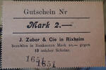 Rixheim 2 mark Rixheim, Haut Rhin, J.Zuber et compagnie, carton de 2 mark numéroté 1651, SPL -