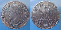 France 2 centimes Napoléon III, 2 centimes 1861 A, Paris, Gad.104, traces de nettoyage sinon TTB+ -
