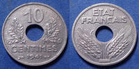 France 10 centimes 10 centimes 1941, zinc, Etat Français, Gad.290 SUP -