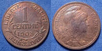 France 1 centime 1 centime Daniel Dupuis 1903, 3e République, Gad.90 SUP -