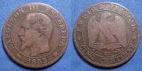 France 5 centimes Napoléon III, 5 centimes 1853 K Bordeaux, Gad.152 TB R! -