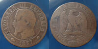 France 5 centimes Napoléon III, 5 centimes tête nue 1857 MA Marseille, Gad.152 B à TB Rare! -